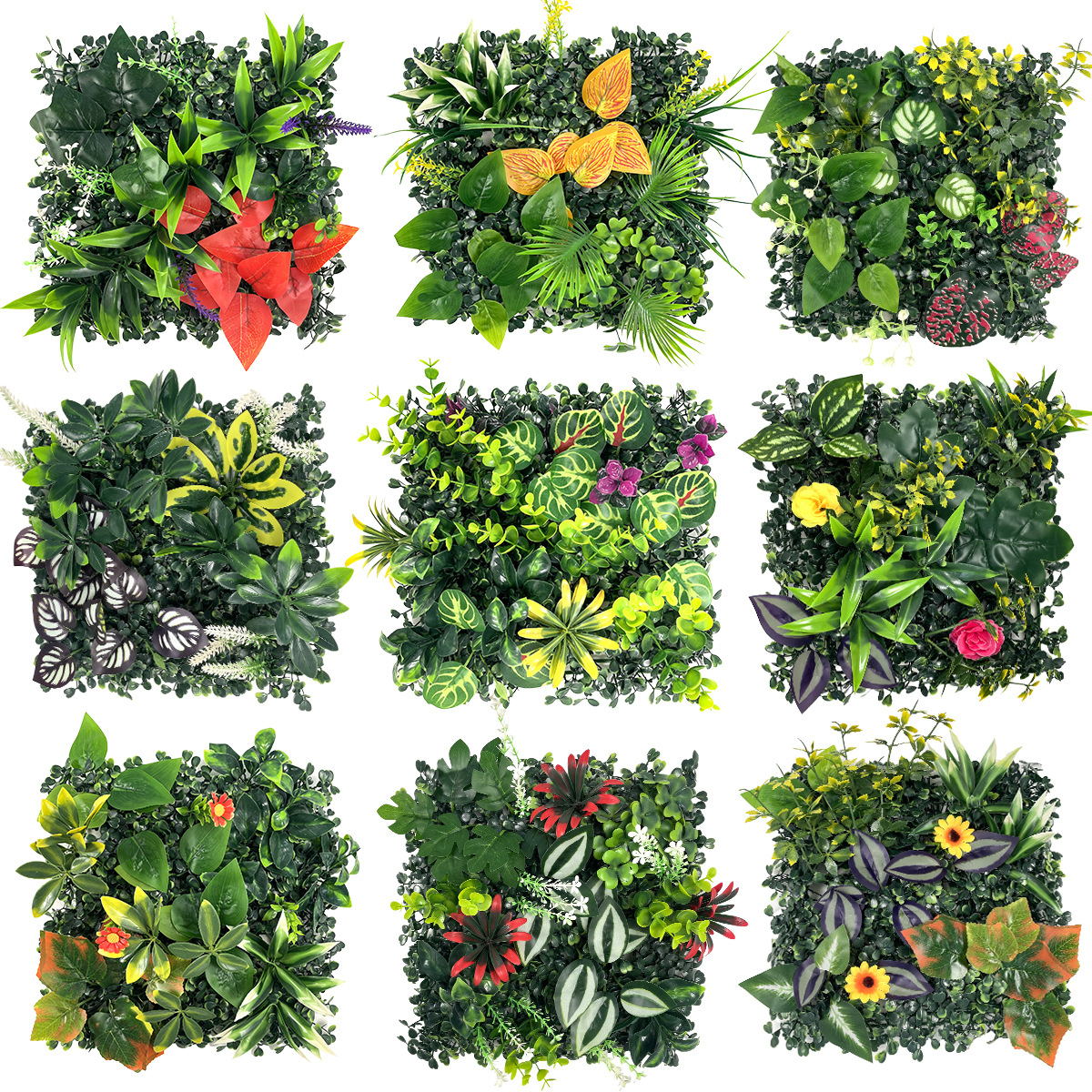 Flower Wall Panel - Plantas artificiales, Panel de pared de