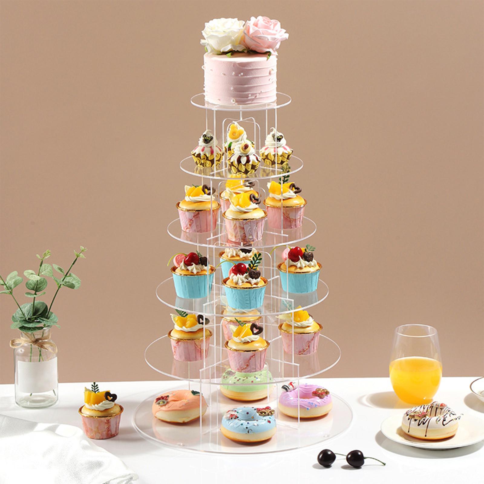 Cupcake Stand Tier - Soporte acrílico para cupcakes de 3/4/5