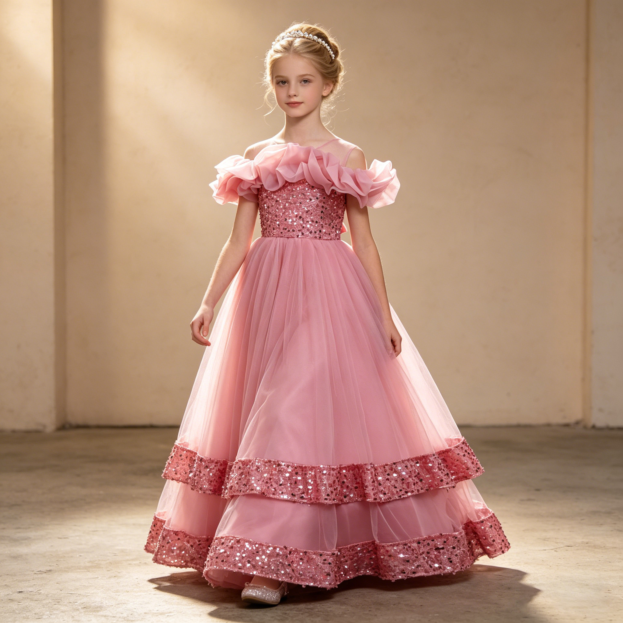 Glitter Tablecloth - Vestido de Princesa para Niñas con