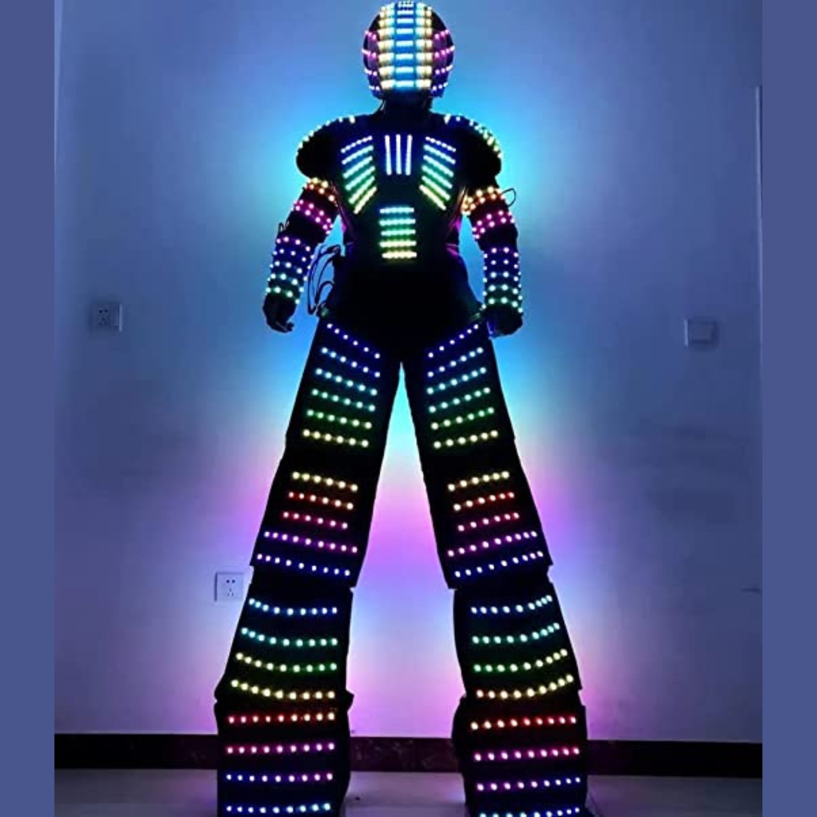Event Party Dj - Disfraz de Robot LED para Adultos,