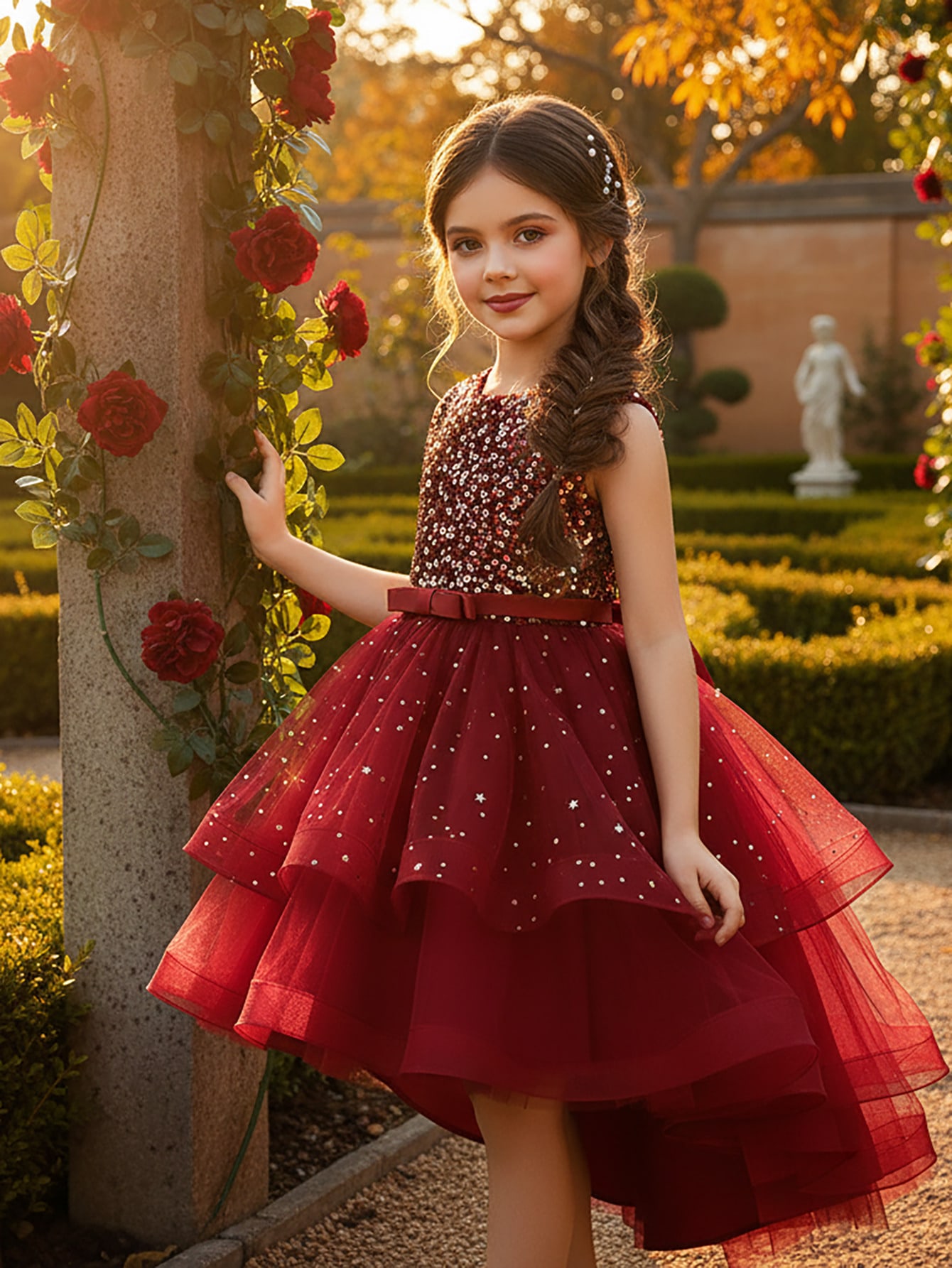 Glitter Tablecloth - Vestido de Princesa con Lentejuelas Florales