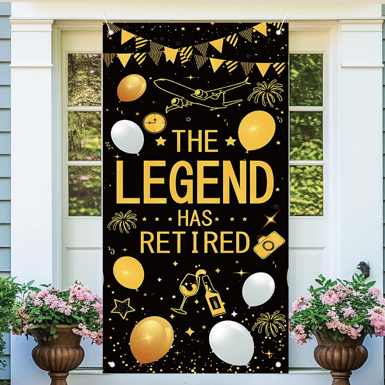 Party Banner Gold - Decoraciones de fiesta de jubilación para
