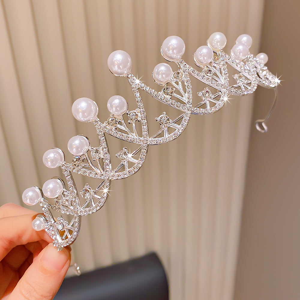 Event Party - Elegante corona de perlas, accesorio de