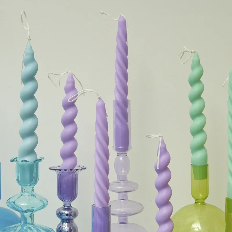 Centerpiece Stick - Velas en espiral de 2 piezas,