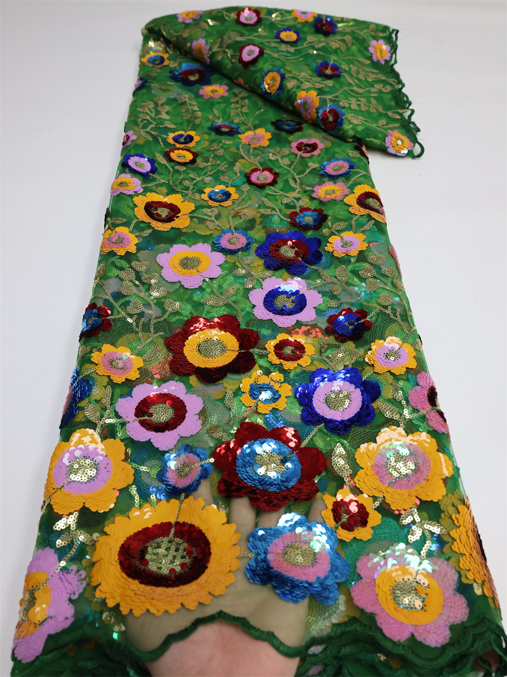Glitter Tablecloth - Tela de encaje africano de malla