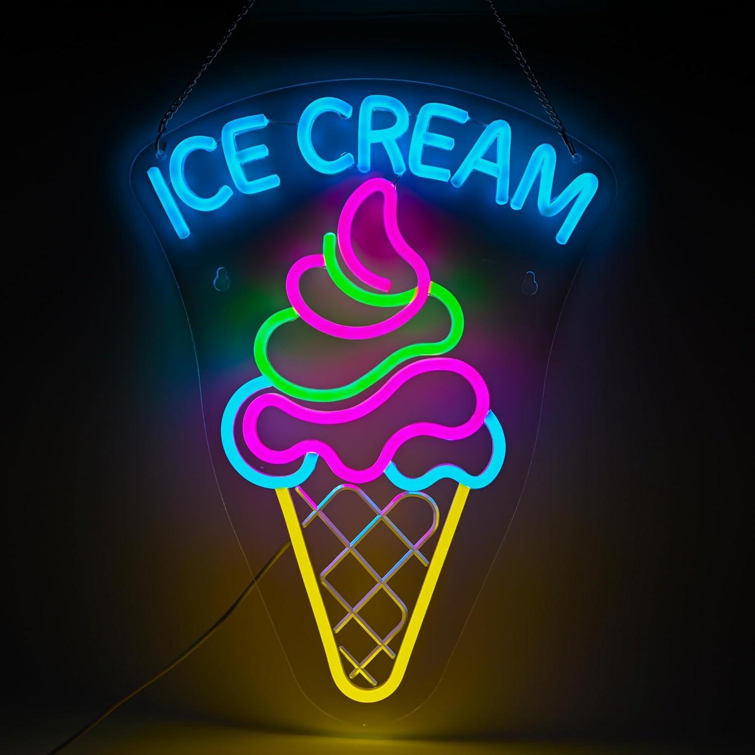 Neon Sign Party - Letrero de Neón de Helado, Luz