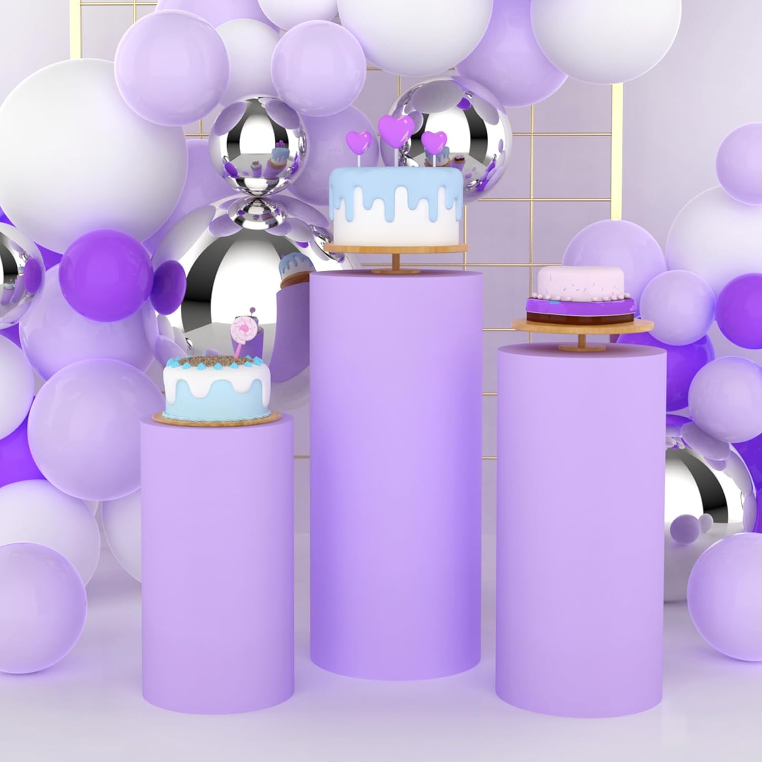 Dessert Table Backdrop - Yeele - Fundas elásticas moradas para