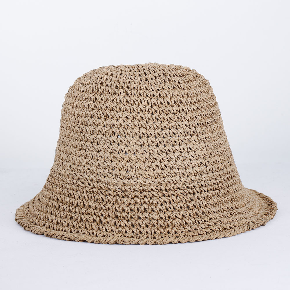 Paper Straw Color - Sombrero de paja tejido para mujer,