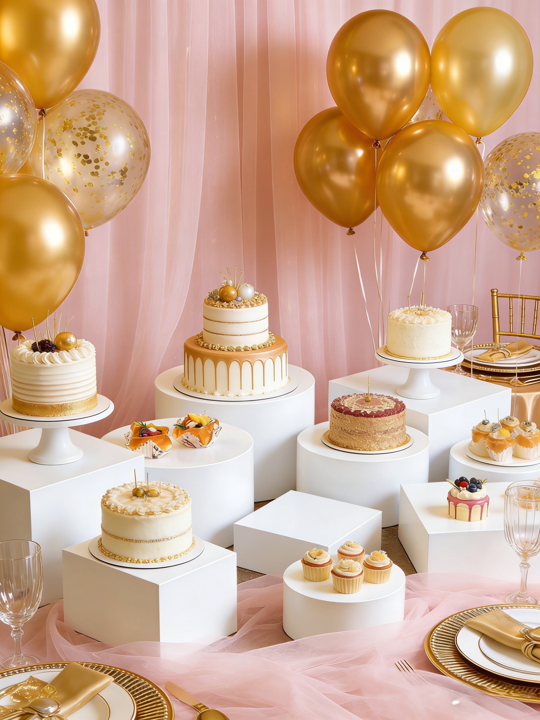 Dessert Table Backdrop - Jarrón de flores blanco en forma
