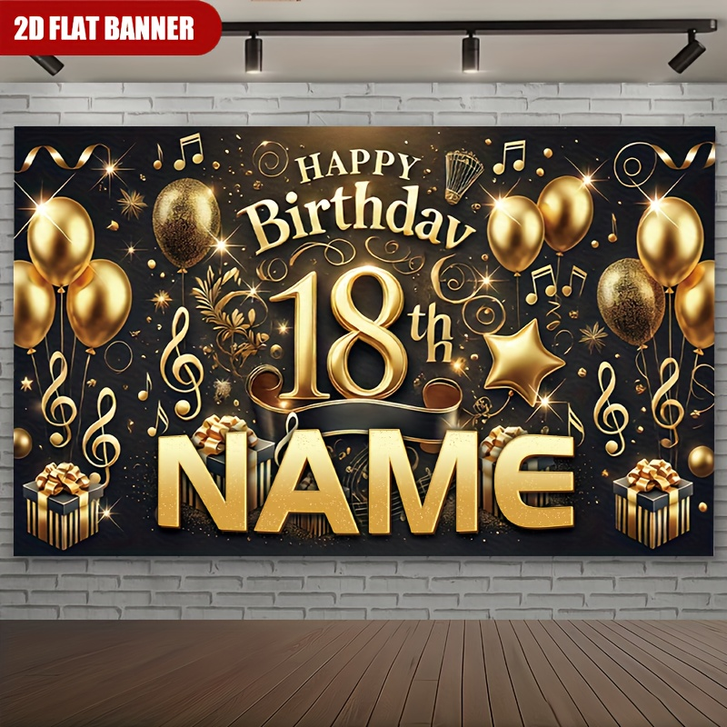 Party Banner Gold - 1 Pieza de Decoración de Fondo