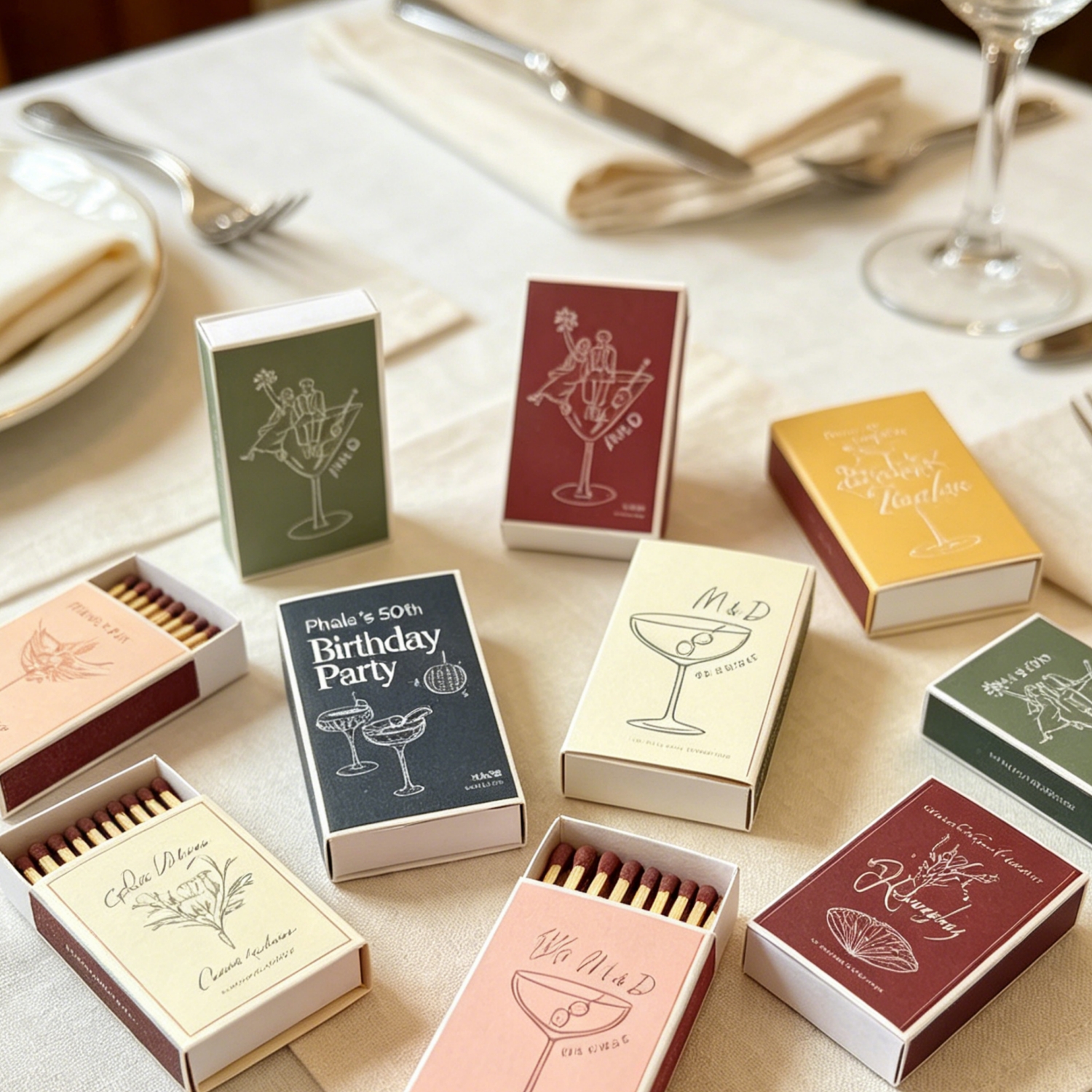 Let'S Party Event Supply - Cajas de Matchos Personalizadas con Lámina