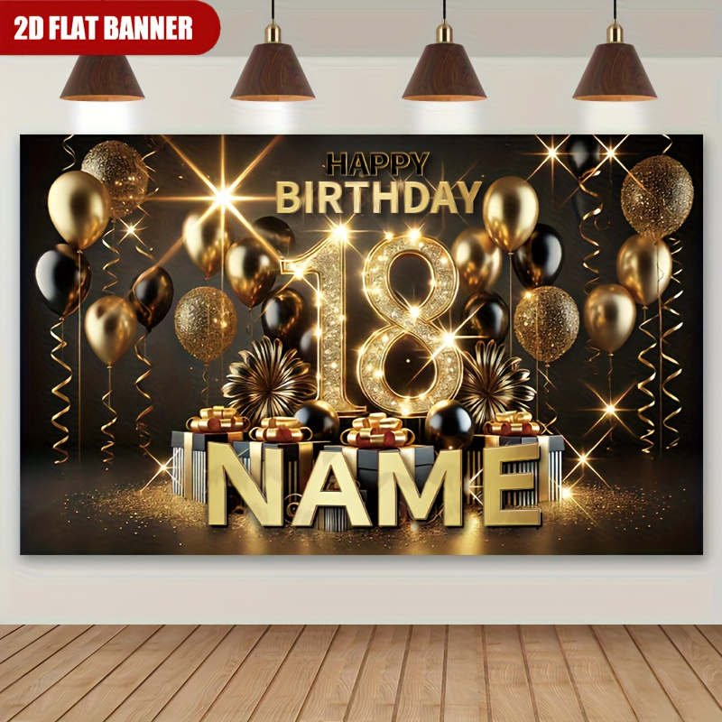 Party Banner Gold - 1 pieza de telón de fondo