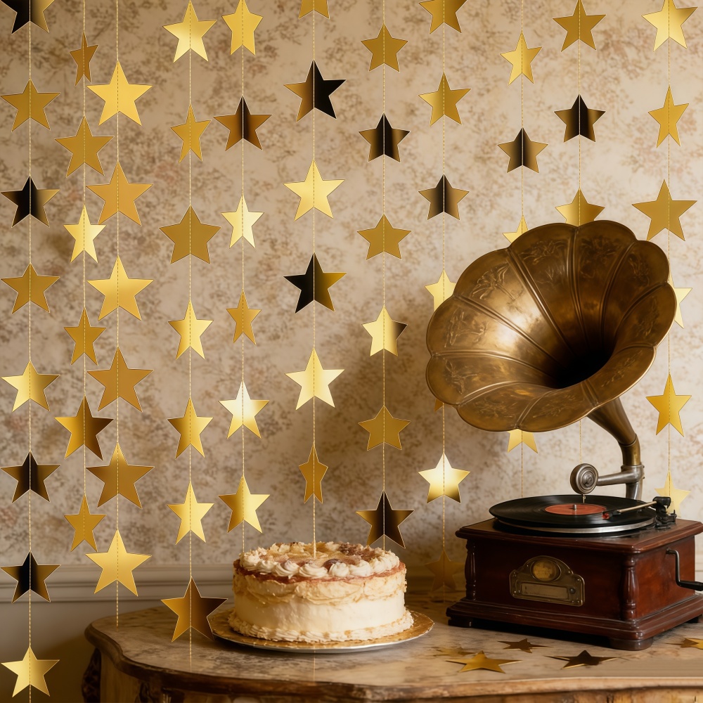 Party Banner Gold - Guirnalda de estrellas de cinco puntas,