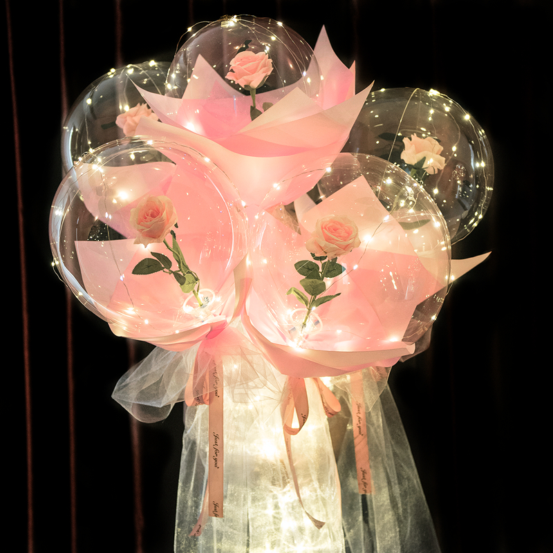 Led Balloon Light - Globo luminoso LED Rosa ramo de