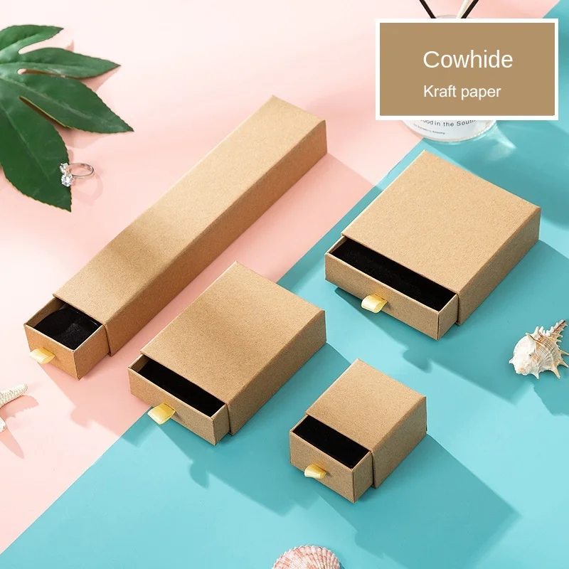 Event Party Box - Cajas de joyería de cartón caqui,