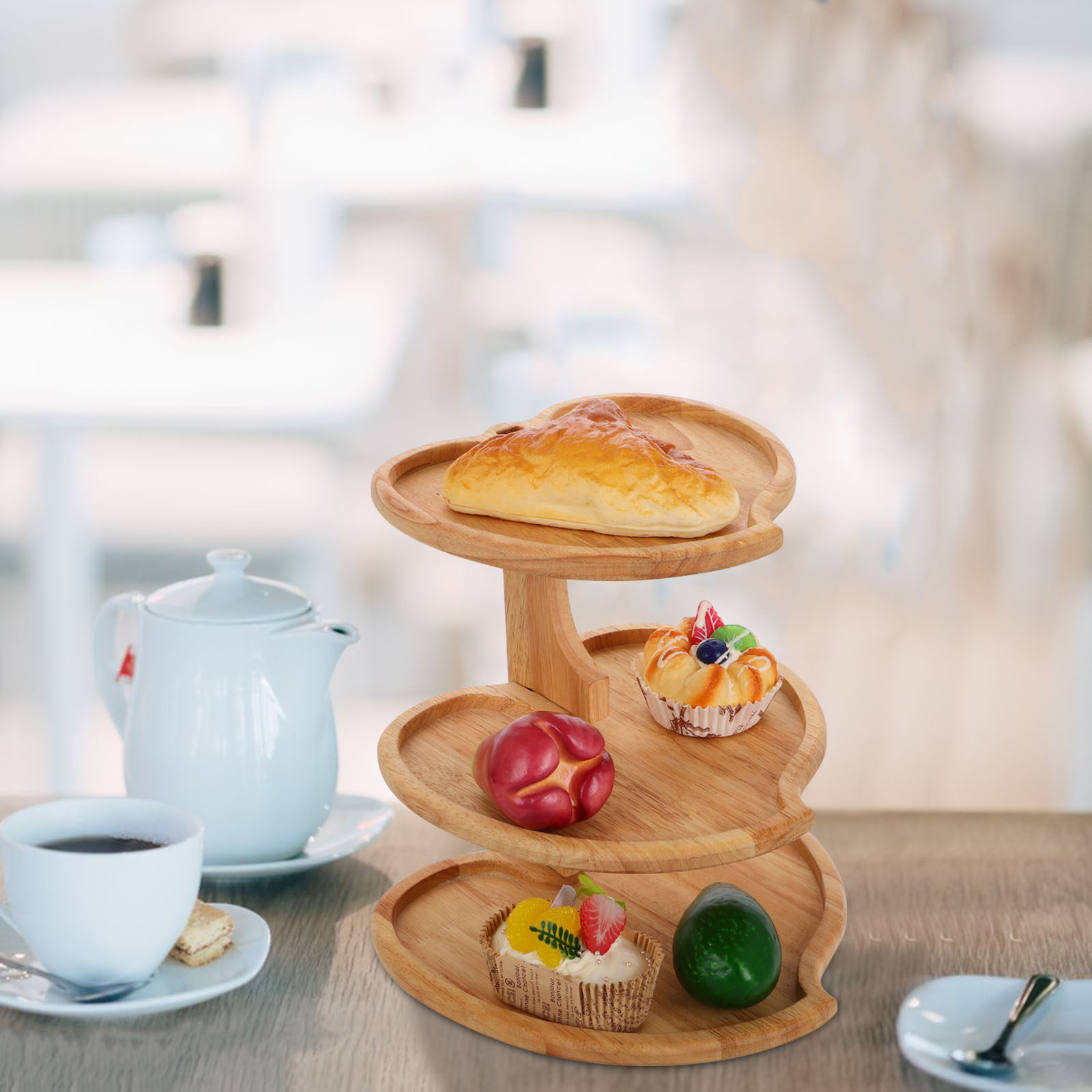 Cupcake Stand Tier - Bandeja de Madera de 3 Niveles