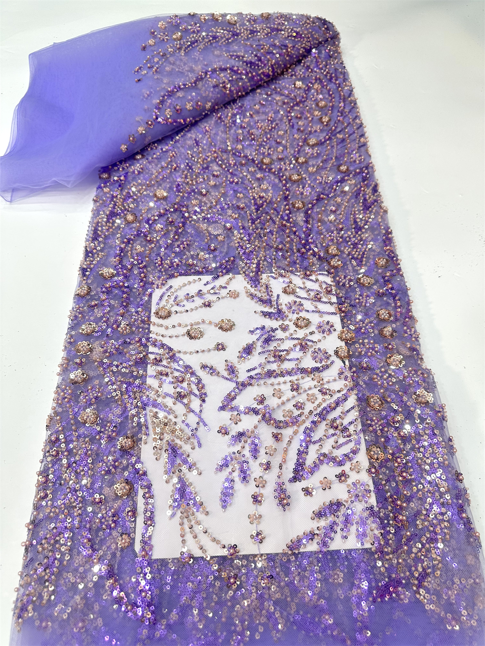 Glitter Tablecloth - Tela de Encaje con Cuentas Francesas
