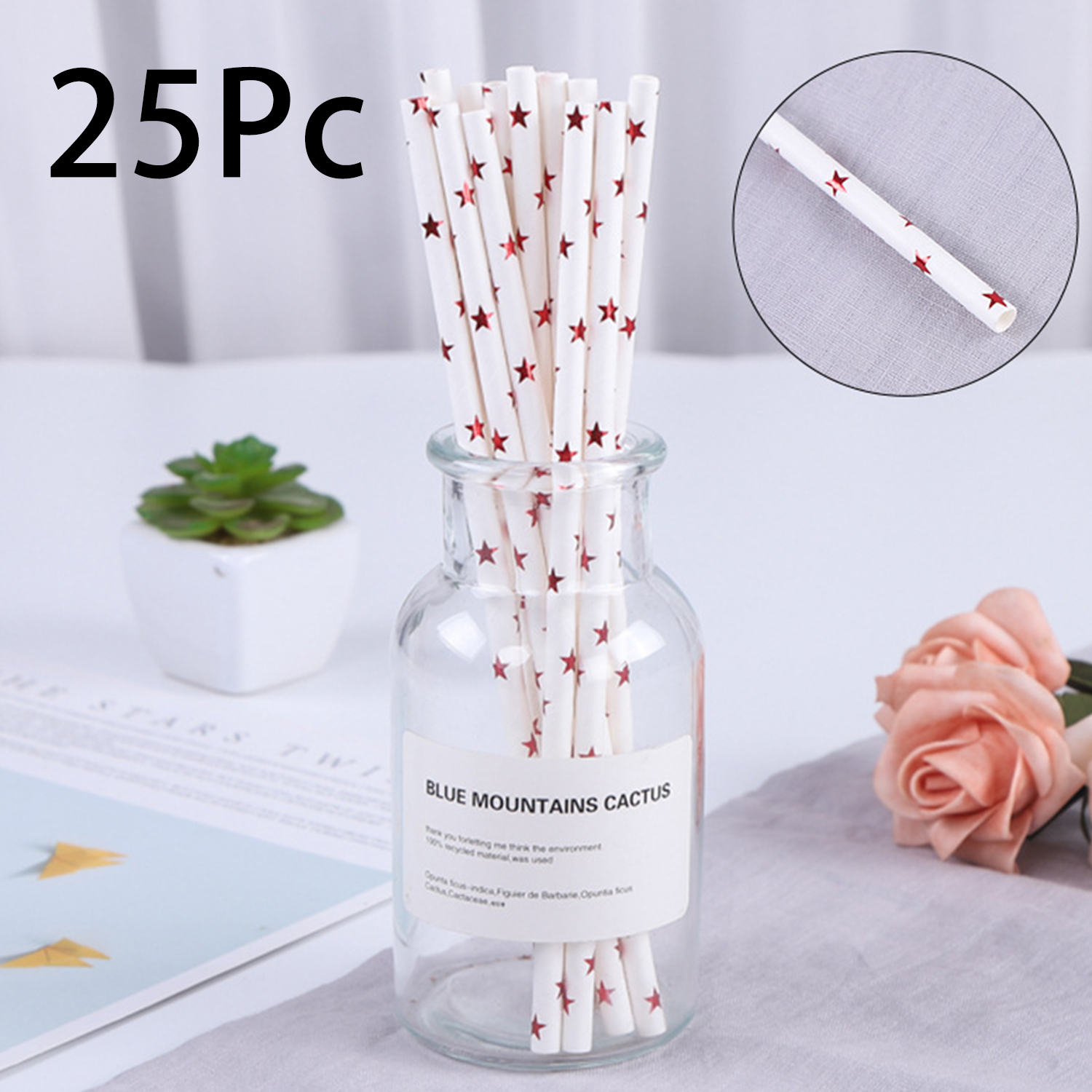 Pajitas de papel desechables d - Paper Straw Color reseña y precio