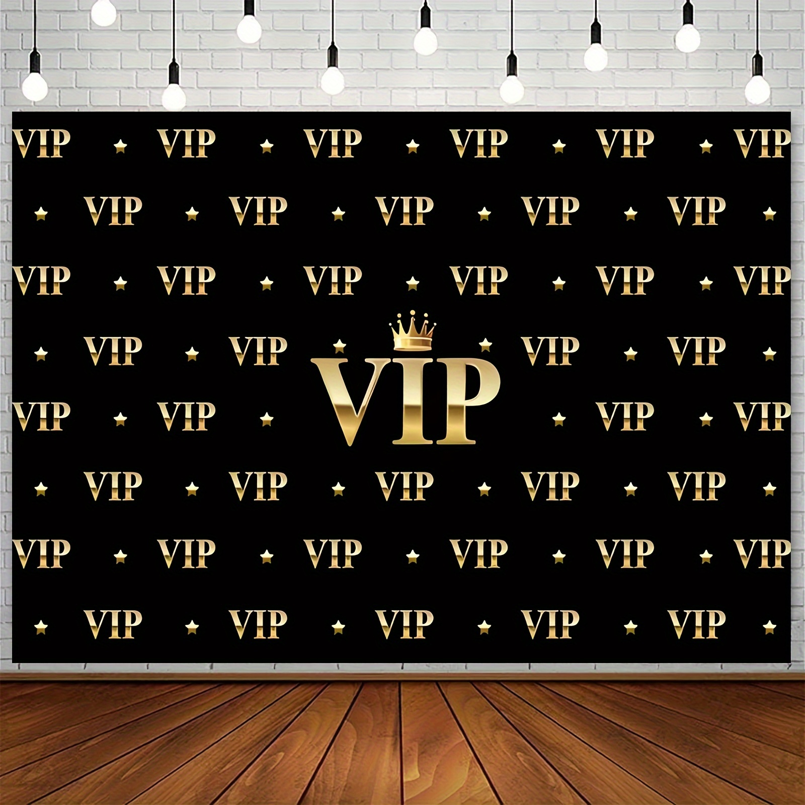 Tapiz VIP Royal Crown Negro y  - Party Banner Gold reseña y precio