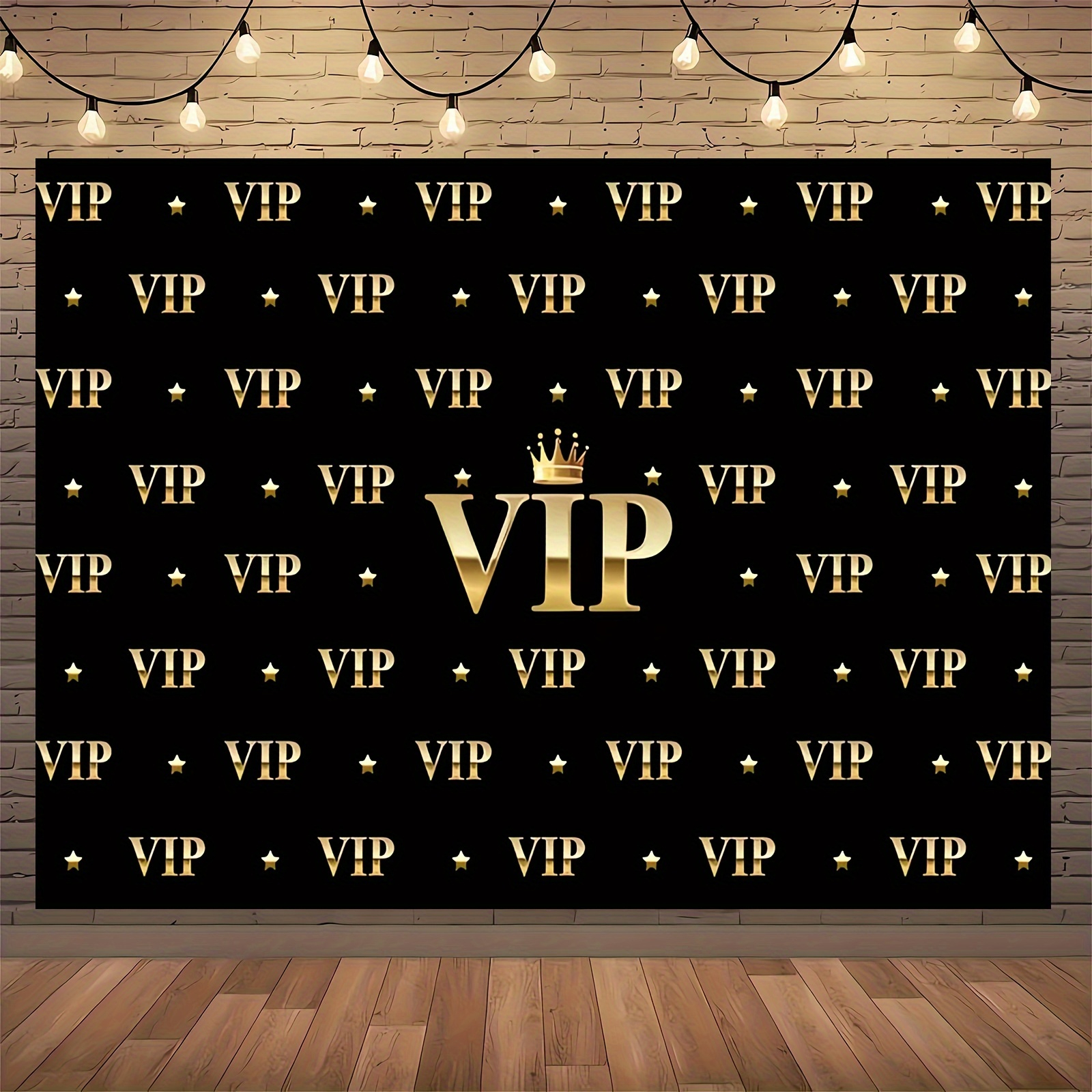Tapiz VIP Royal Crown Negro y  - Party Banner Gold reseña y precio