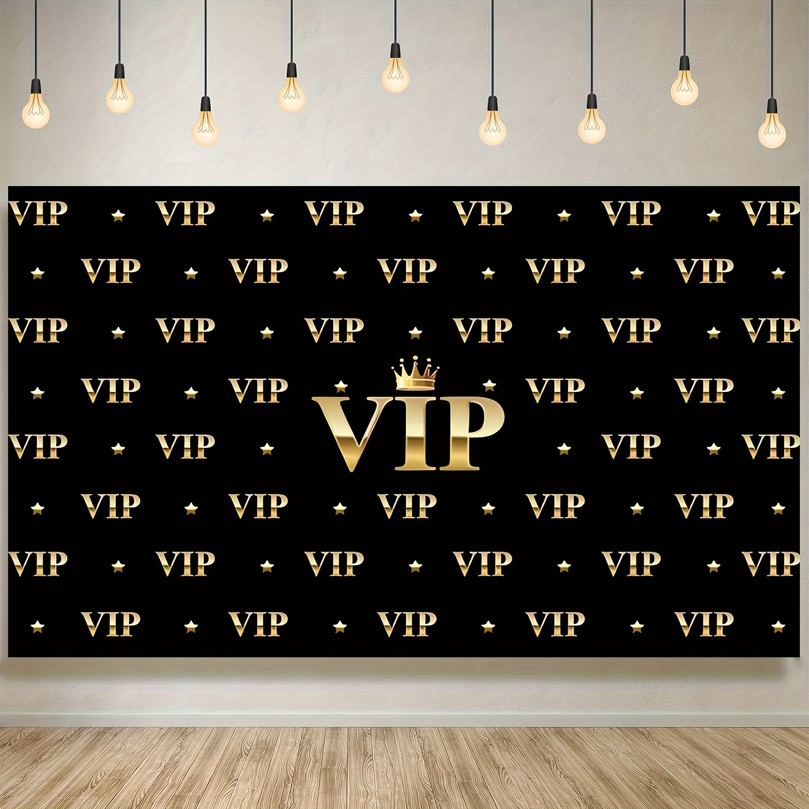 Tapiz VIP Royal Crown Negro y  - Party Banner Gold reseña y precio