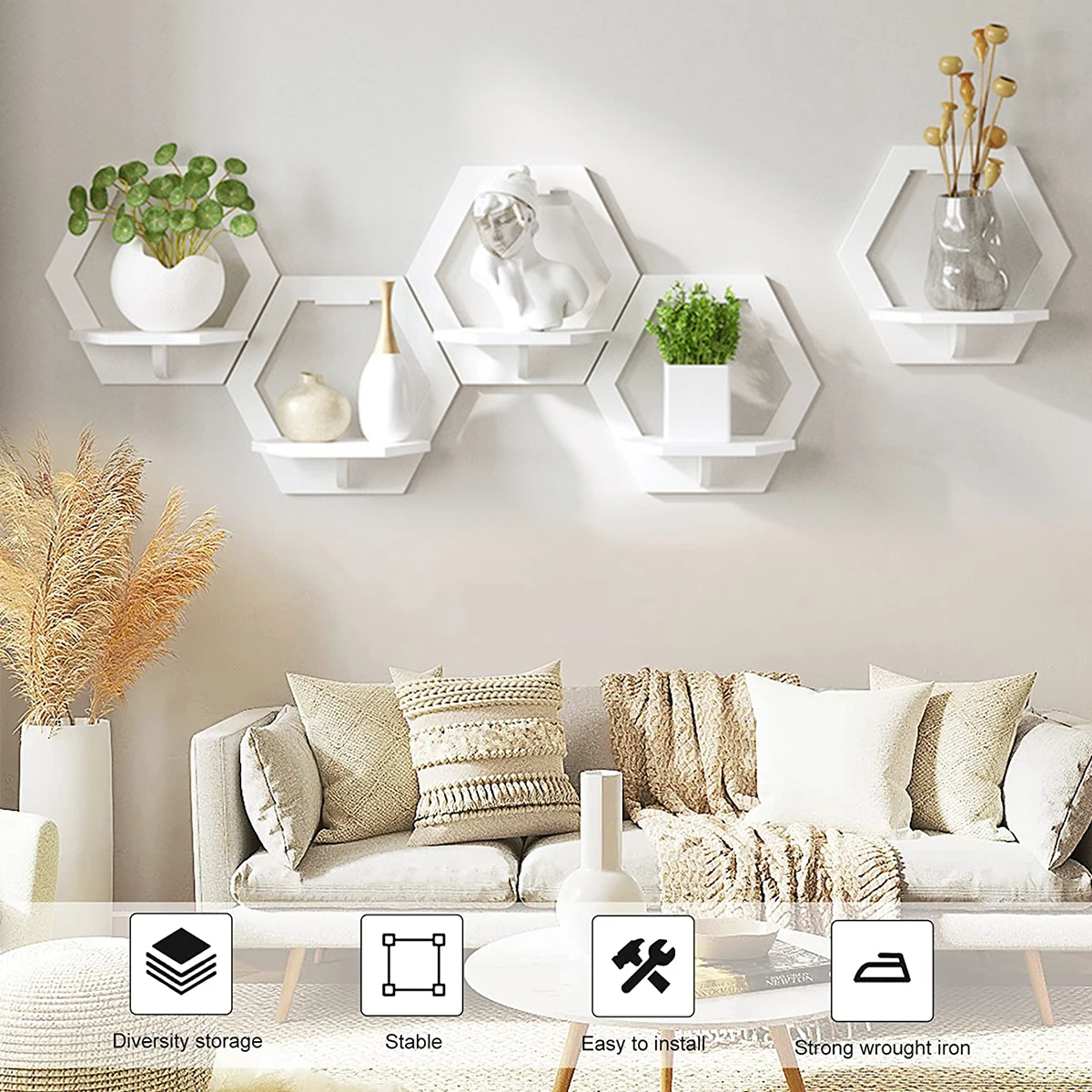 Estante de pared hexagonal sin - Flower Wall Panel reseña y precio