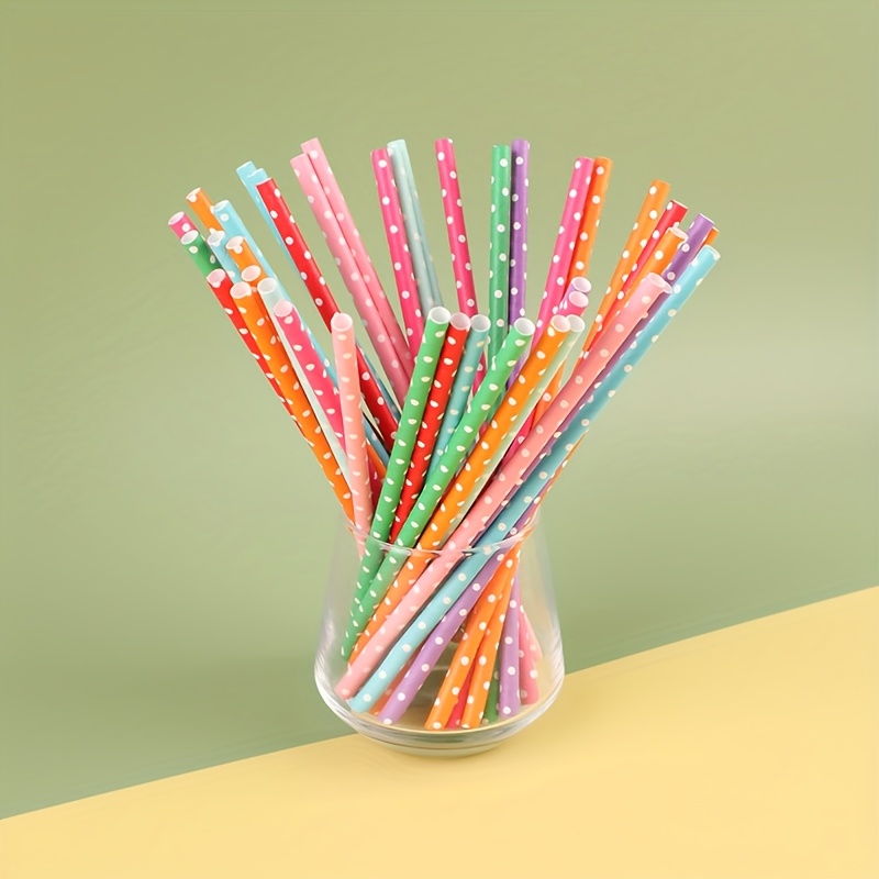 100 pajitas de papel desechabl - Paper Straw Color reseña y precio