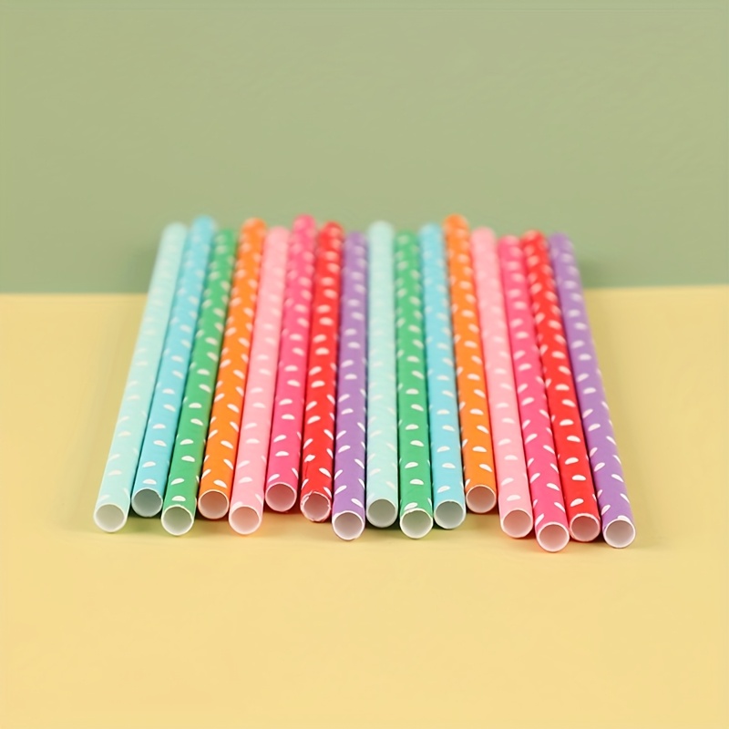 100 pajitas de papel desechabl - Paper Straw Color reseña y precio