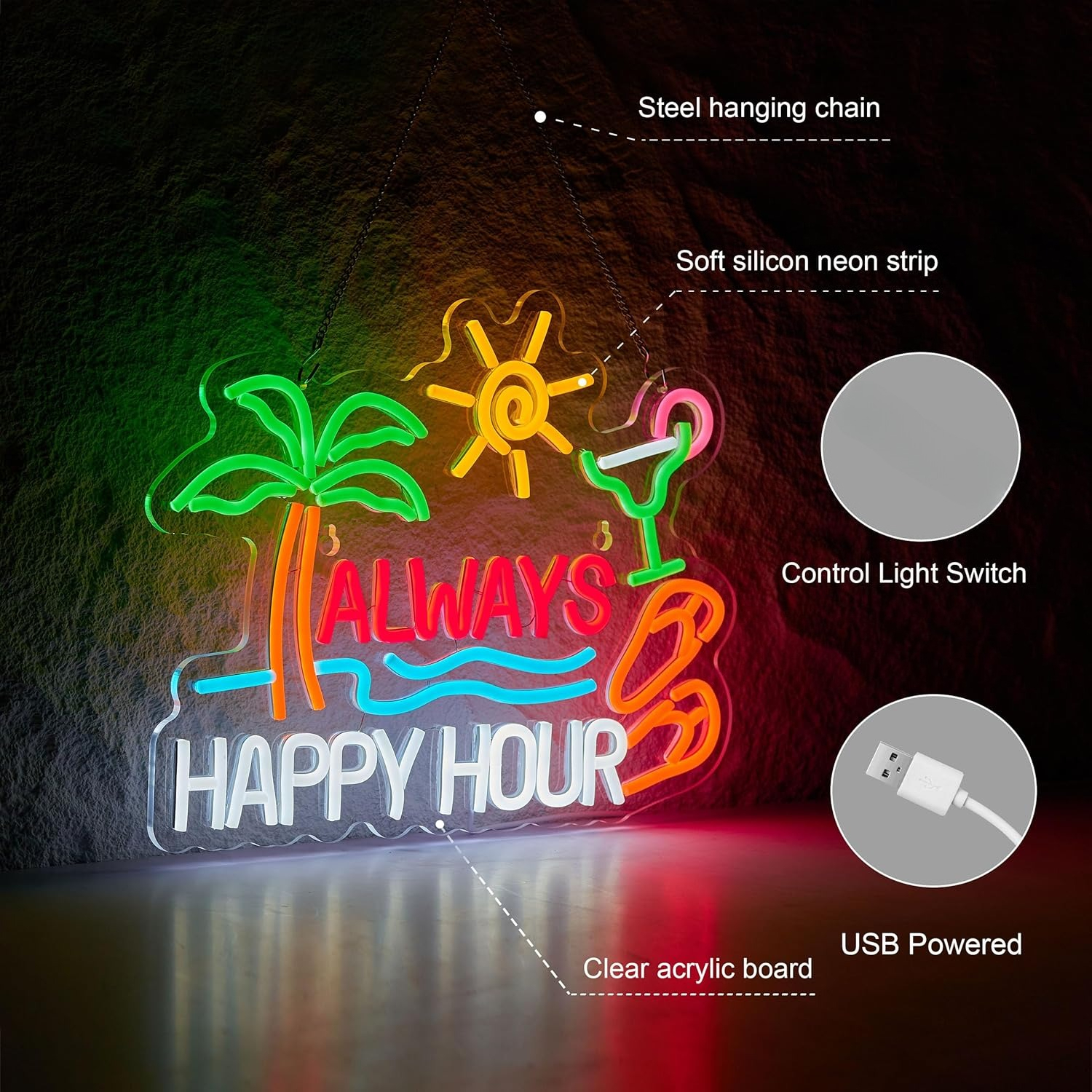 Letrero de Neón LED USB Regula - Neon Sign Party reseña y precio