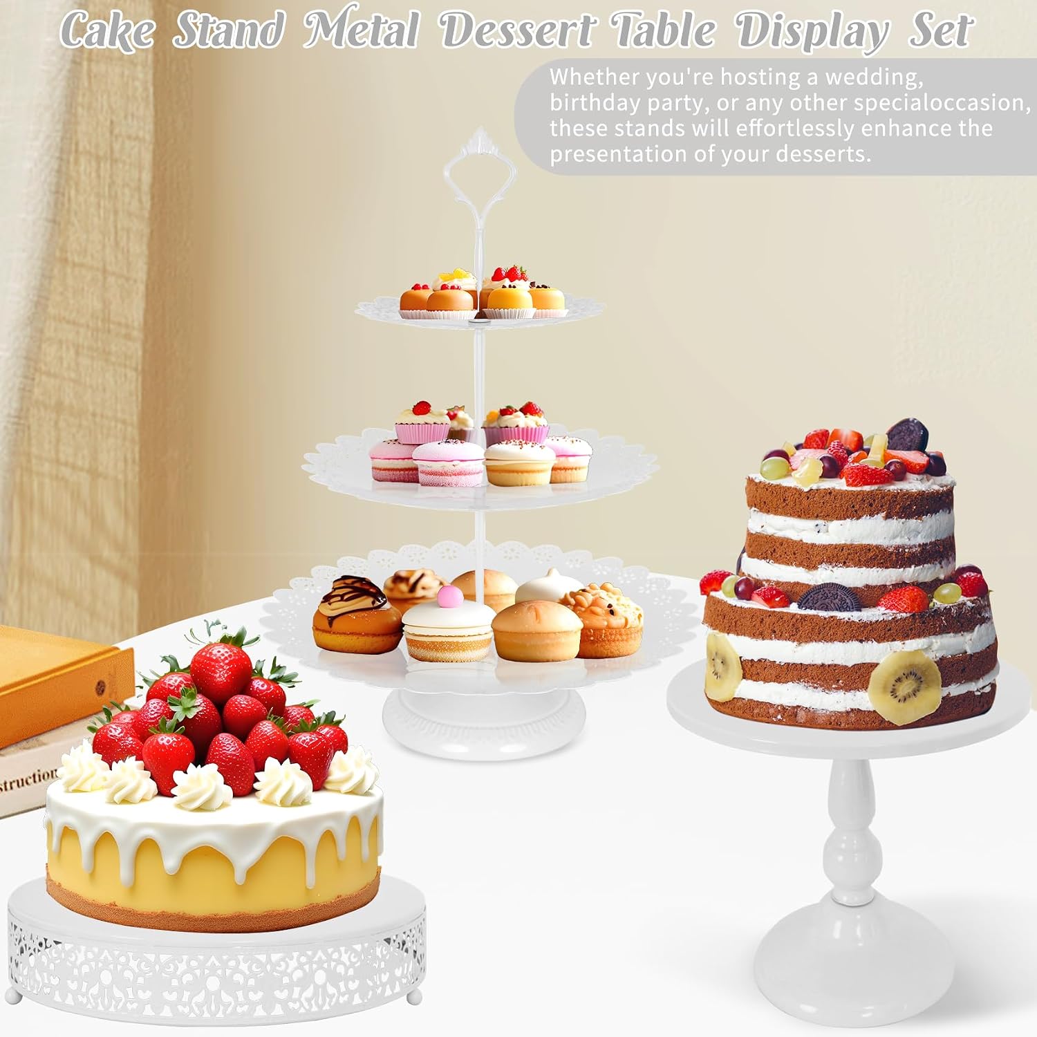 Juego de 8 piezas de mesa de p - Cupcake Stand Tier reseña y precio