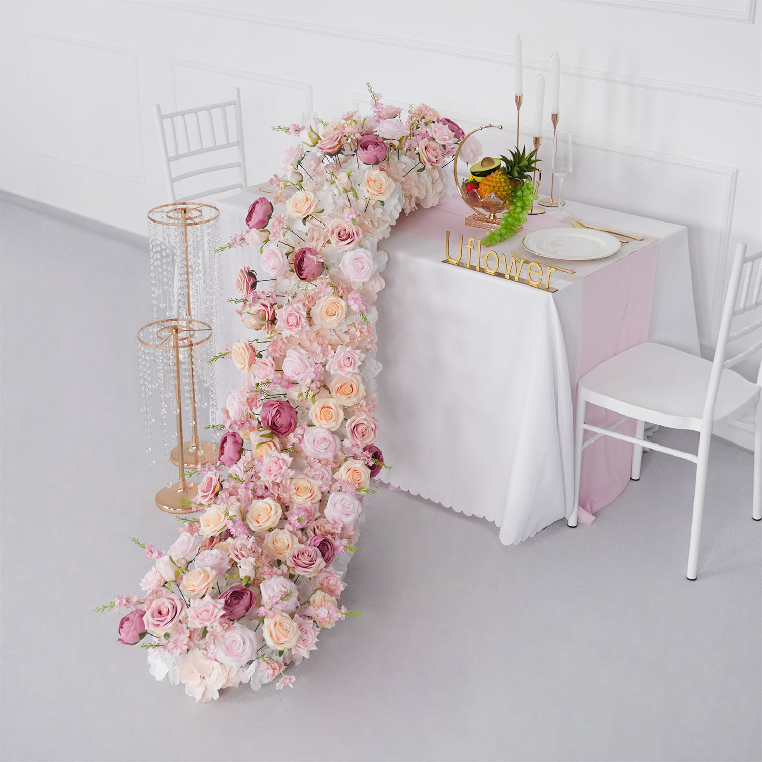 Uflower-fila de flores artific - Flower Wall Panel reseña y precio