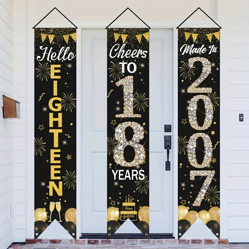 Juego de 3 Pancartas Decorativ - Party Banner Gold reseña y precio