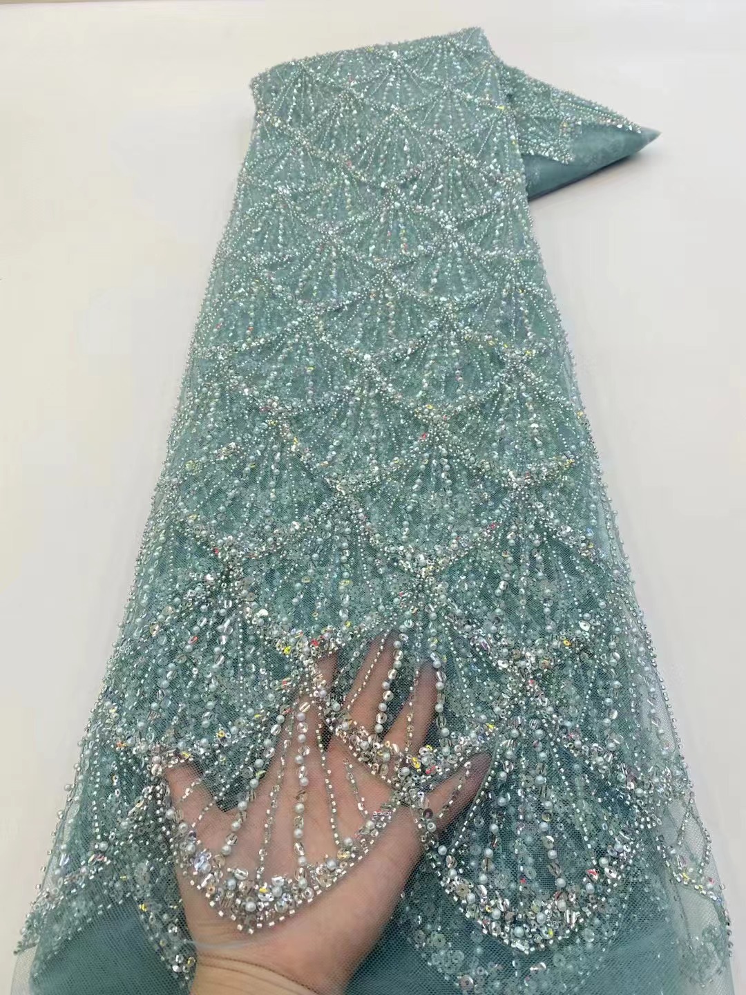 Tela de encaje de tul africano - Glitter Tablecloth reseña y precio