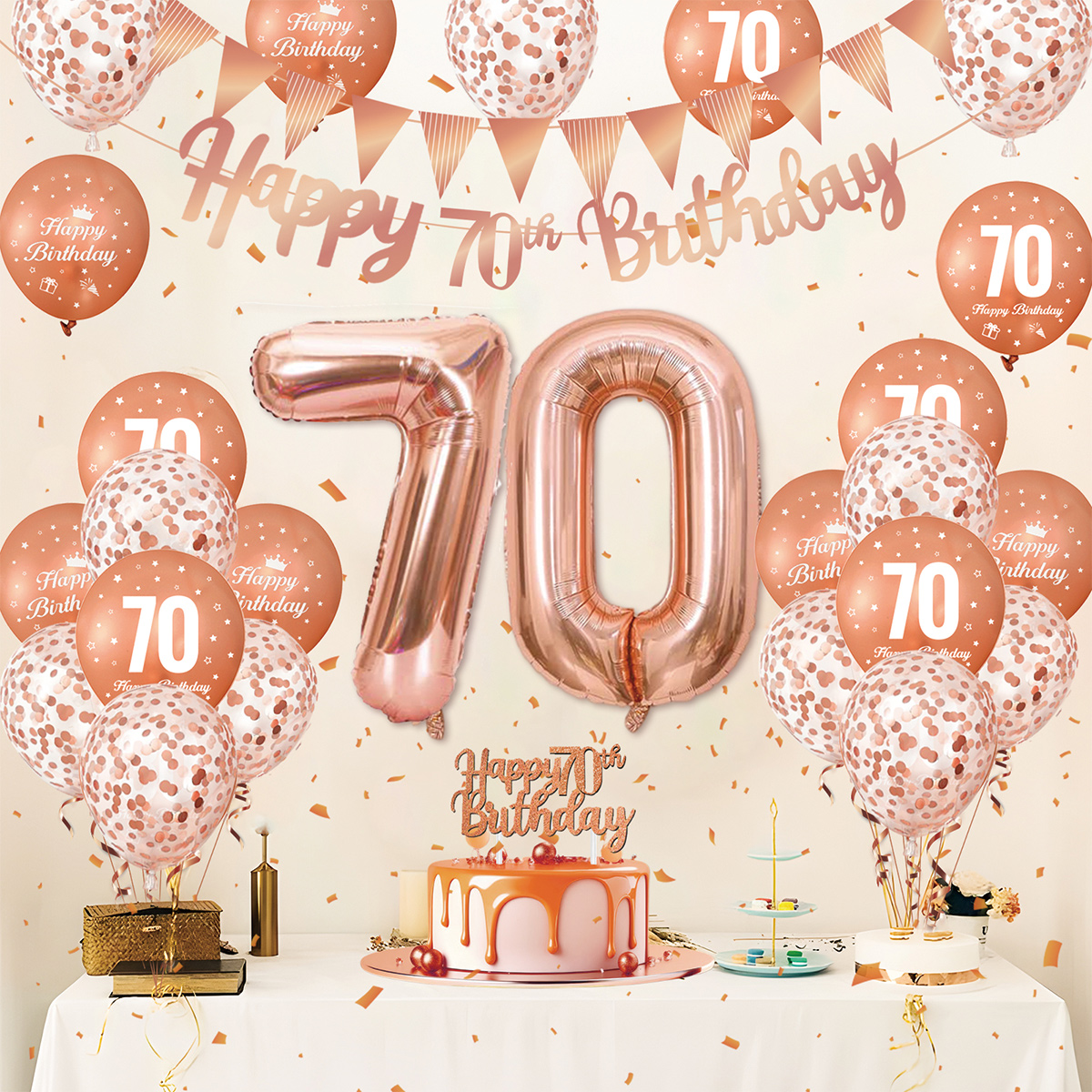 1 Juego de decoración de cumpl - Party Banner Gold reseña y precio