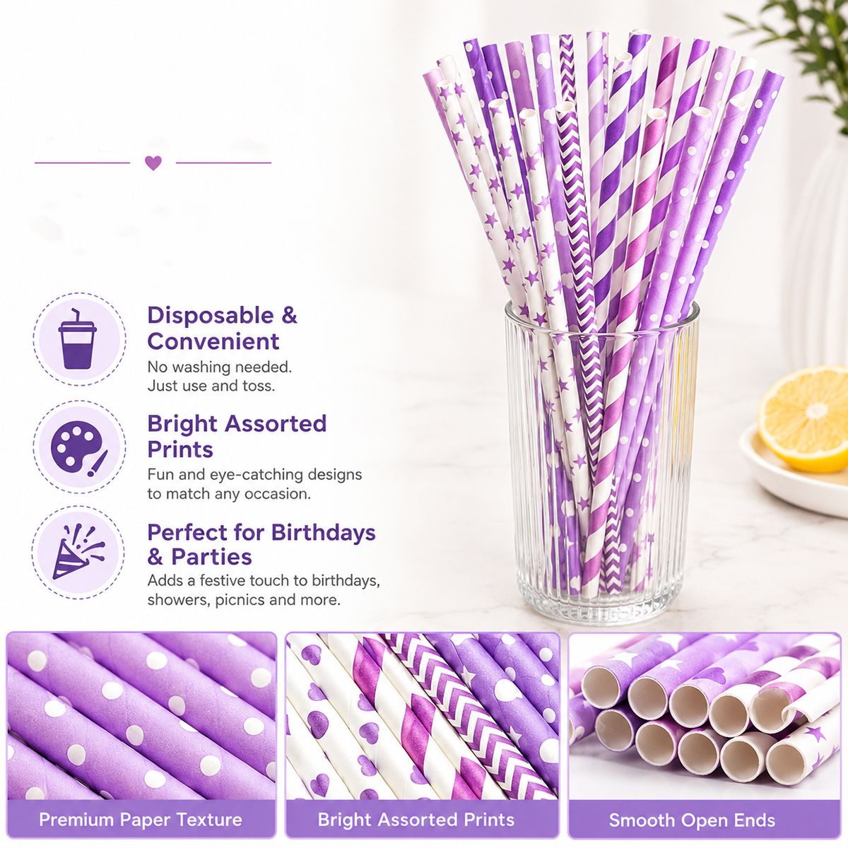 25 Pajitas de Papel con Diseño - Paper Straw Color reseña y precio