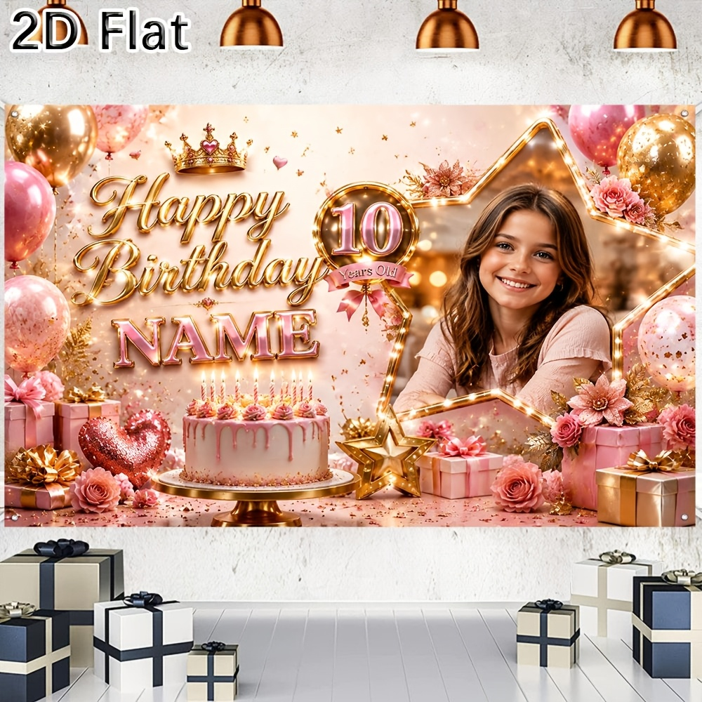 1 Pieza de Fondo Personalizado - Party Banner Gold reseña y precio