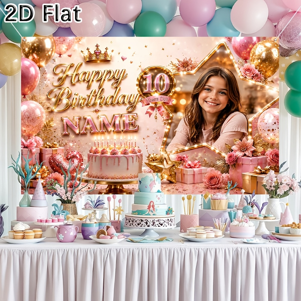 1 Pieza de Fondo Personalizado - Party Banner Gold reseña y precio