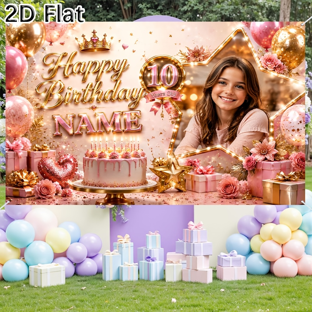 1 Pieza de Fondo Personalizado - Party Banner Gold reseña y precio