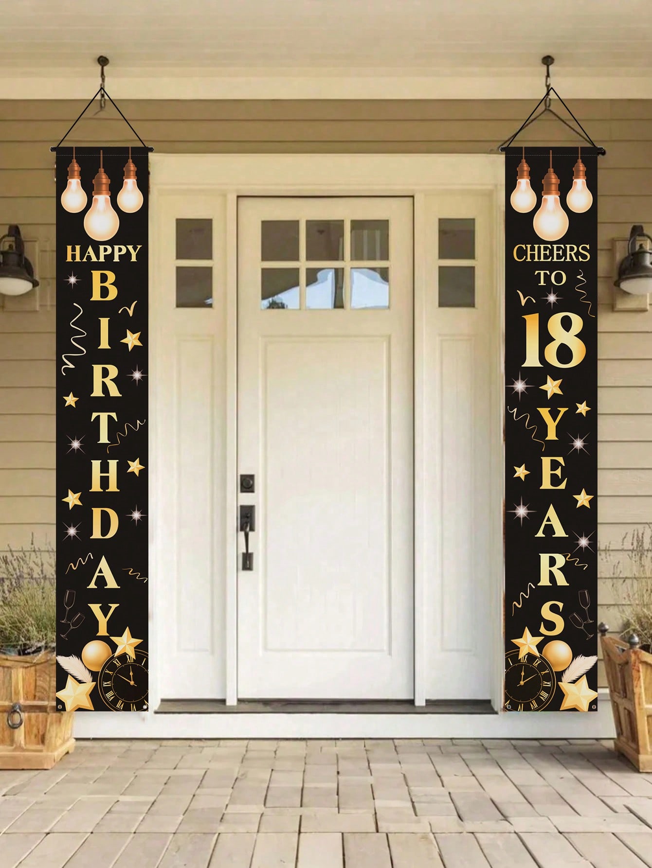 1 par de pancartas de celebrac - Party Banner Gold reseña y precio