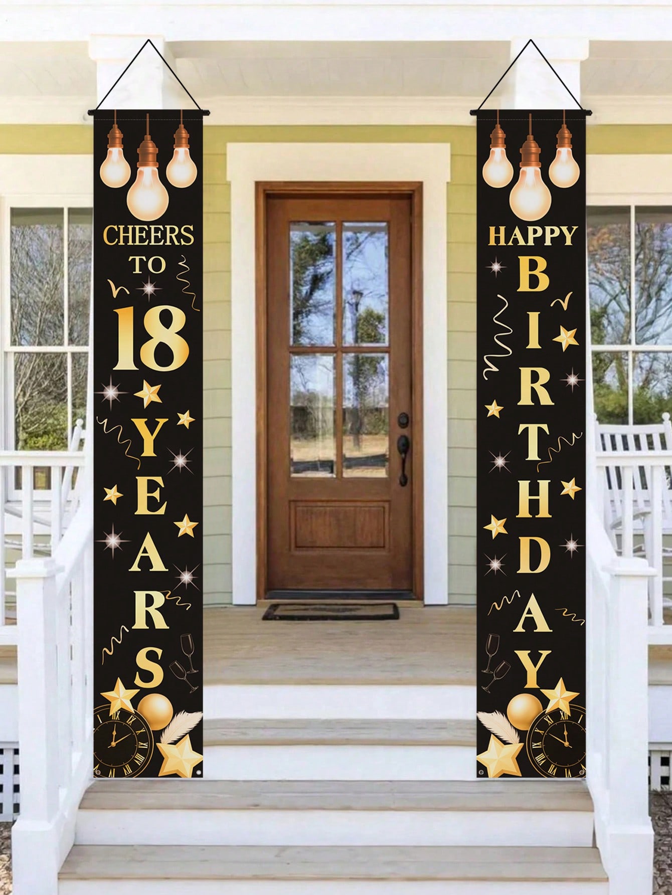 1 par de pancartas de celebrac - Party Banner Gold reseña y precio