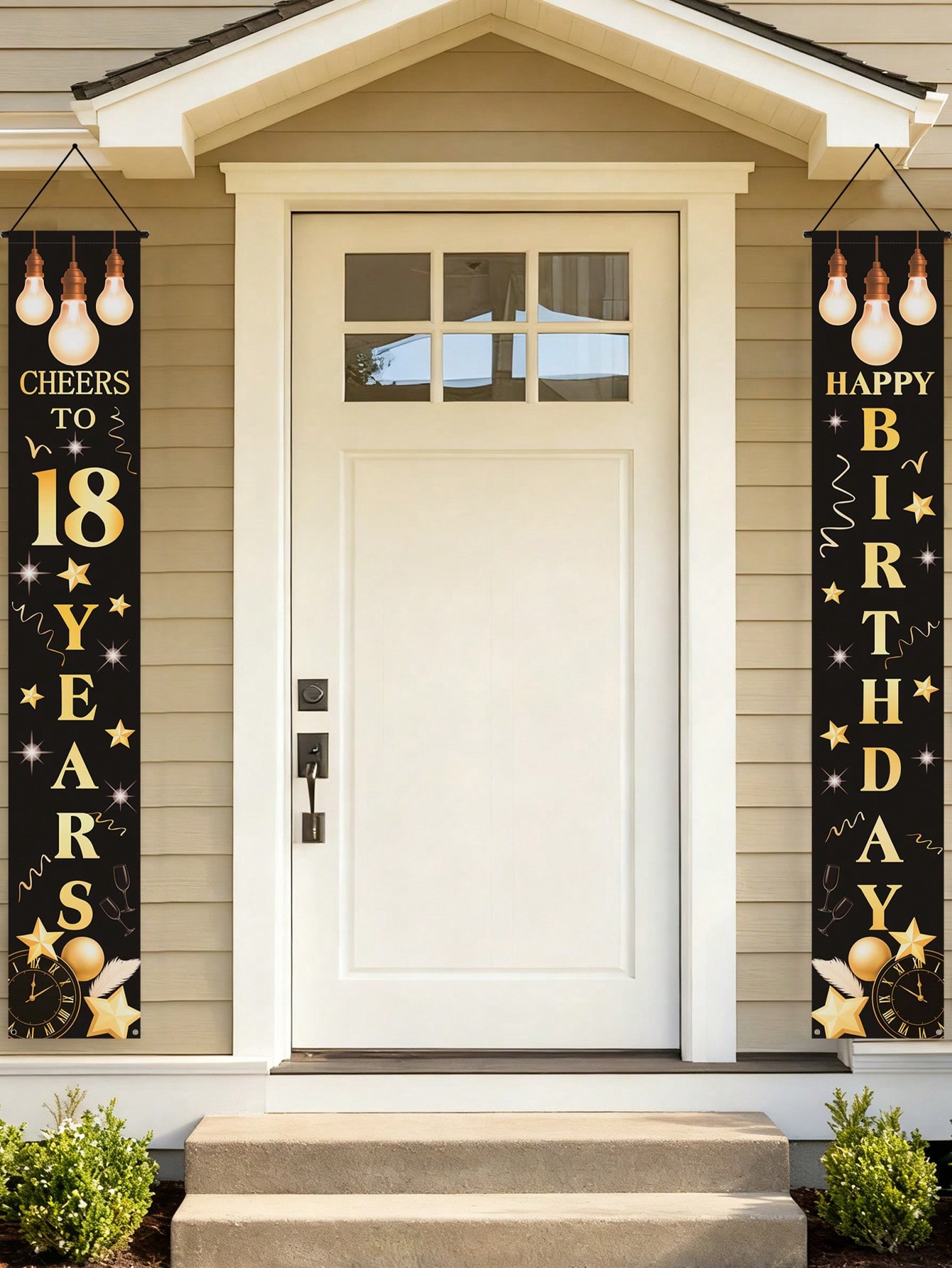 1 par de pancartas de celebrac - Party Banner Gold reseña y precio