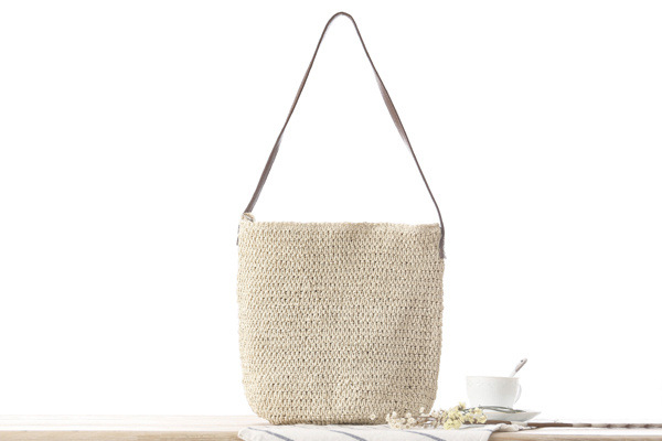Bolso de Hombro de Paja Tejido - Paper Straw Color reseña y precio