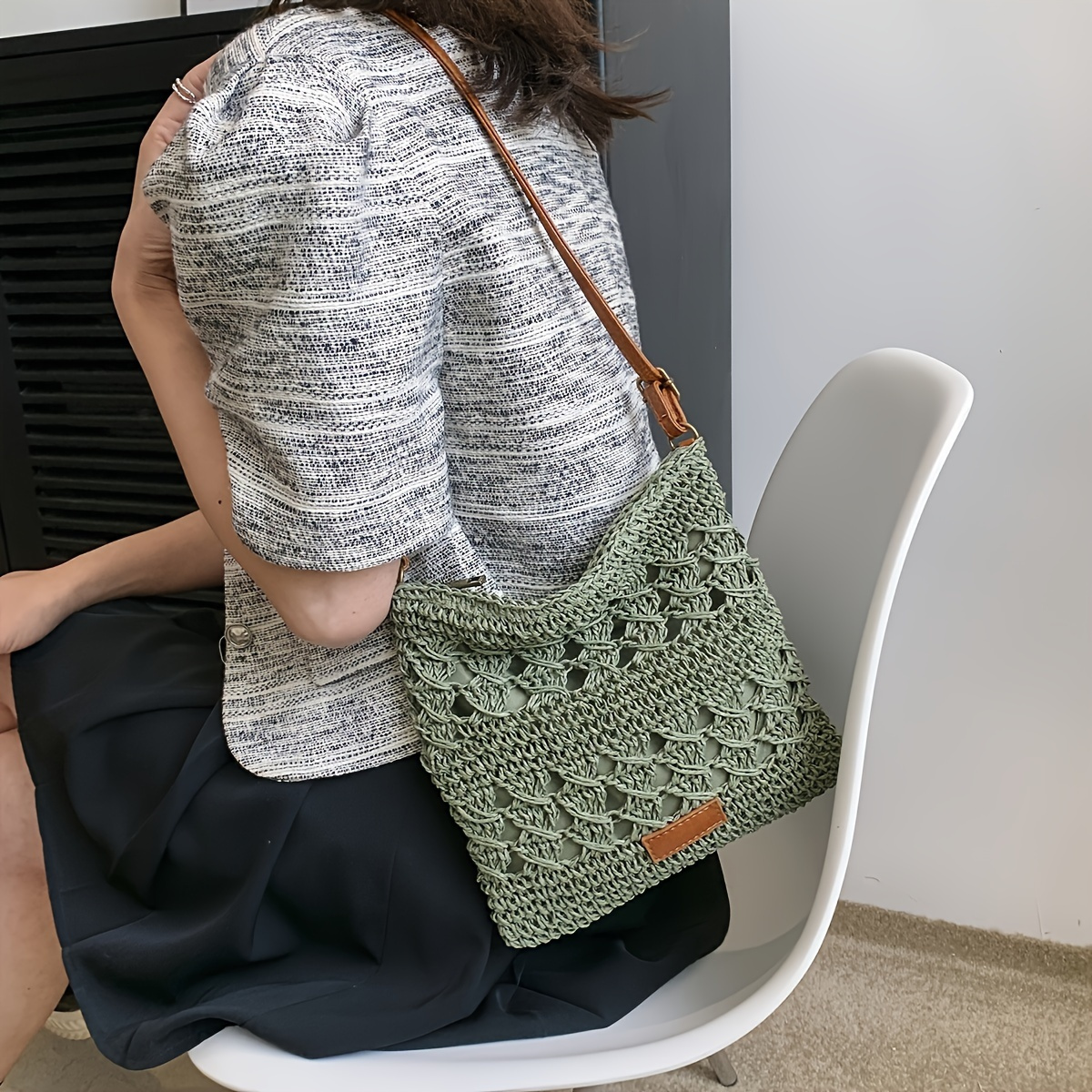 Bolso cruzado elegante de paja - Paper Straw Color reseña y precio