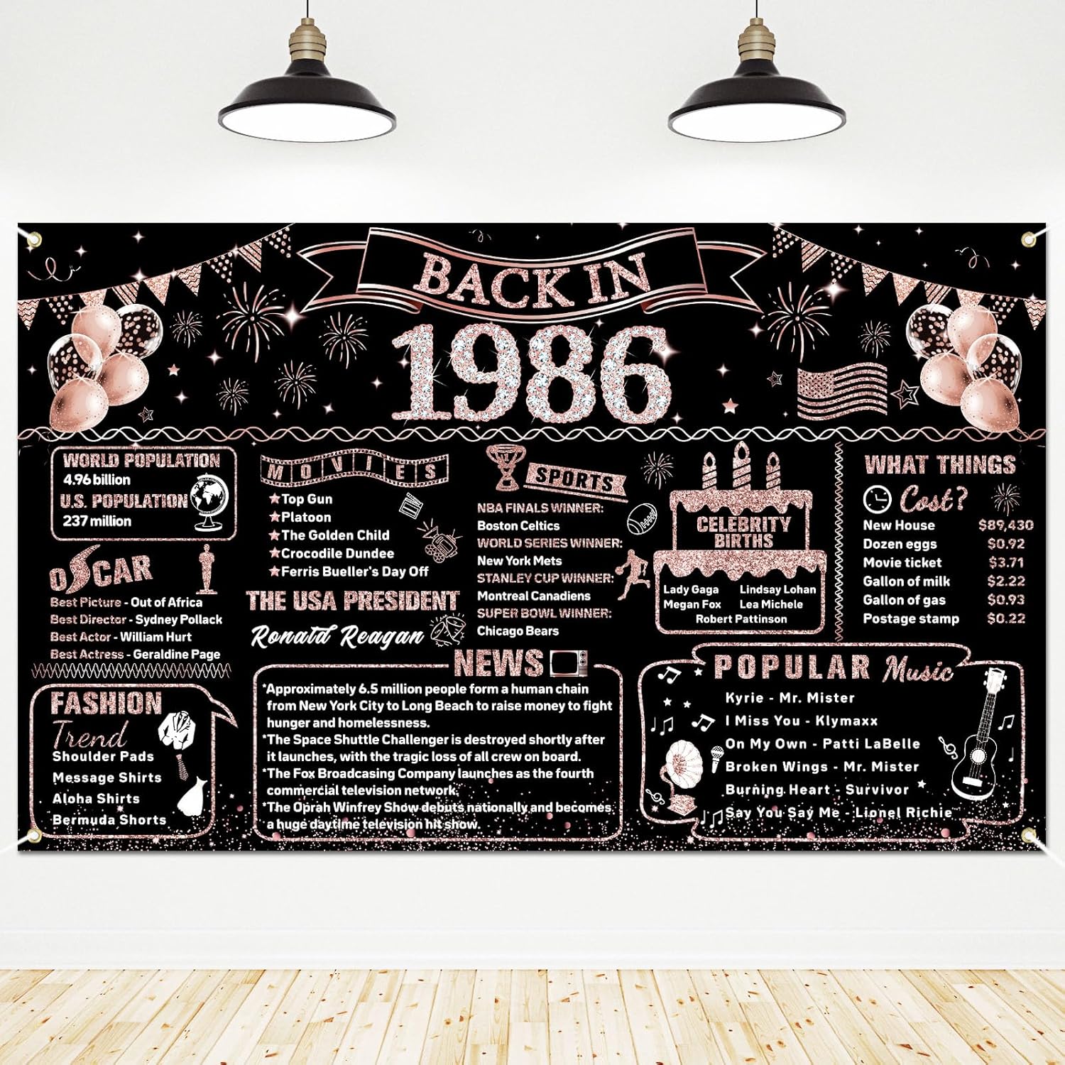 Decoraciones de 40 cumpleaños  - Party Banner Gold reseña y precio