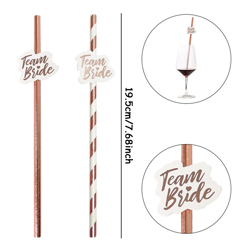 Pajita de oro rosa para decora - Paper Straw Color reseña y precio