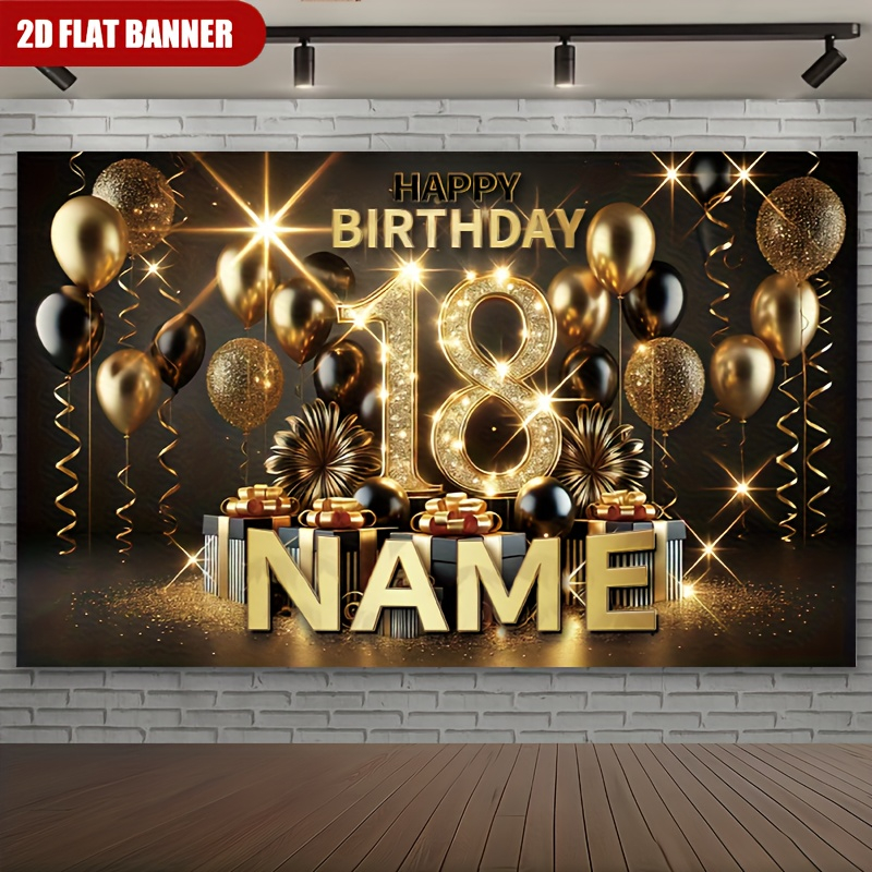 1 pieza de telón de fondo de l - Party Banner Gold reseña y precio