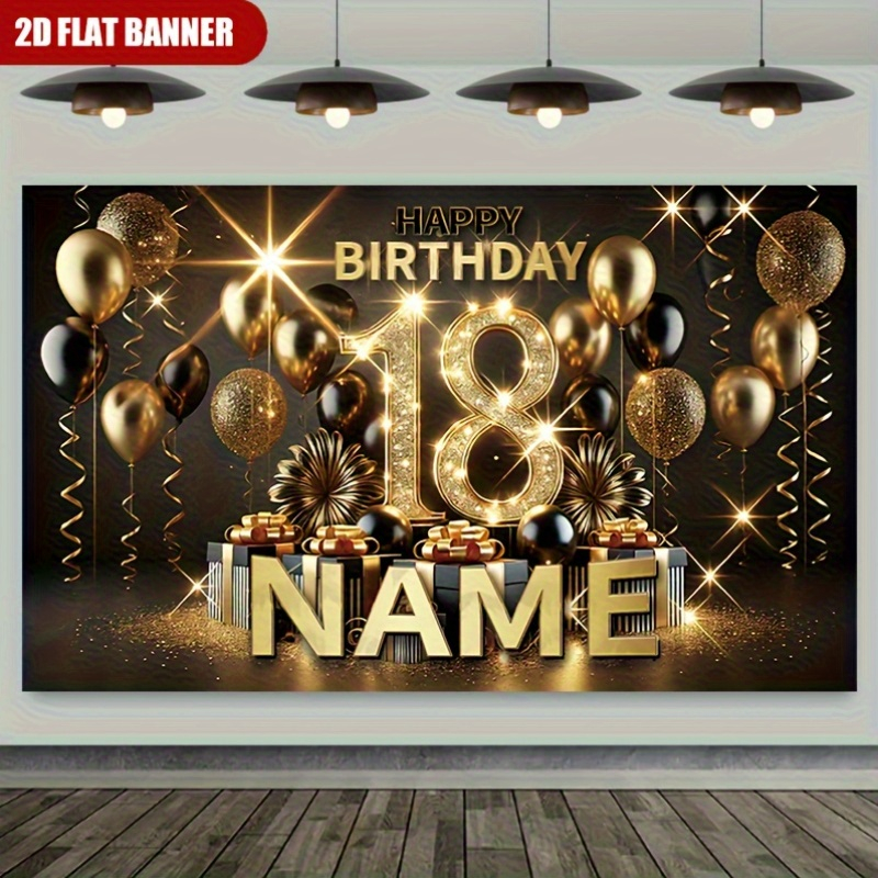 1 pieza de telón de fondo de l - Party Banner Gold reseña y precio