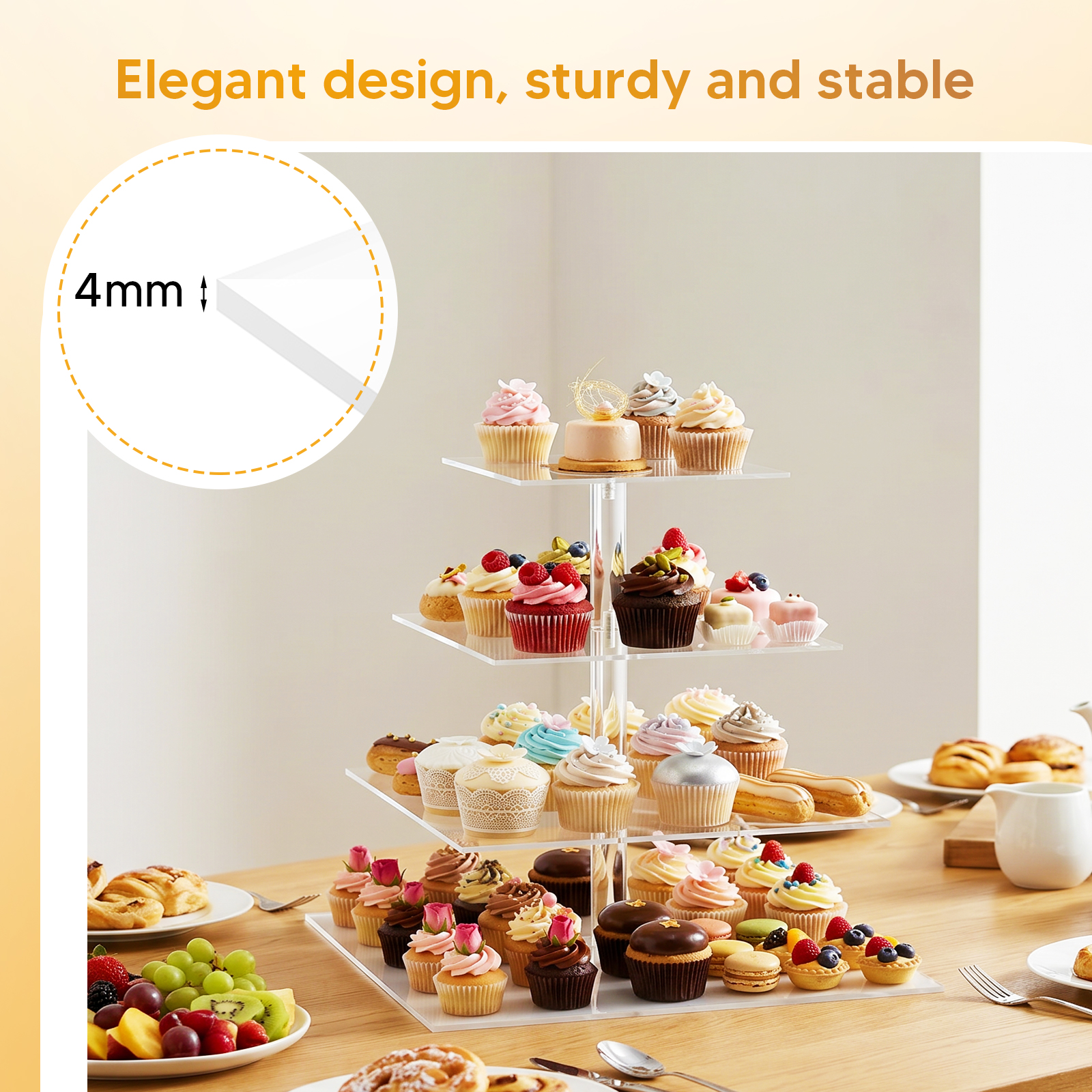 Soporte Transparente de 4 Nive - Cupcake Stand Tier reseña y precio