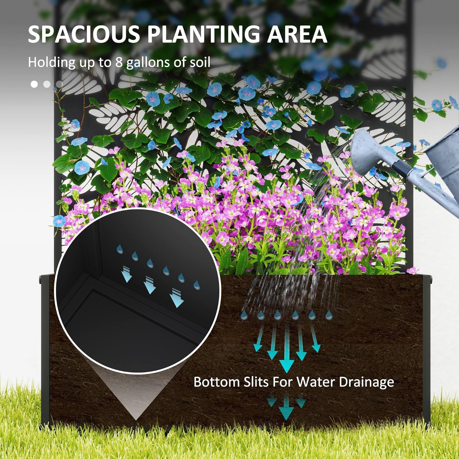 Jardinera elevada metálica con - Flower Wall Panel reseña y precio