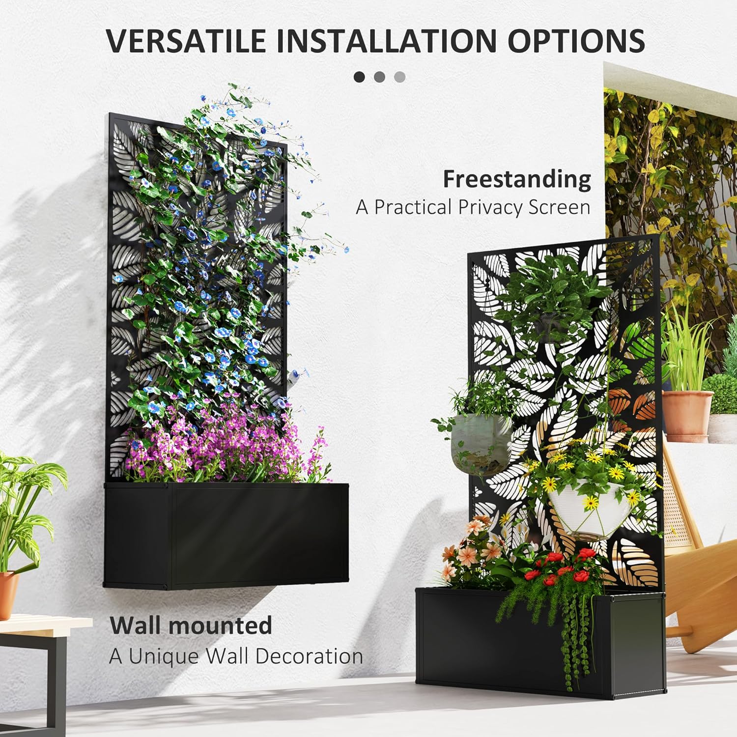 Jardinera elevada metálica con - Flower Wall Panel reseña y precio